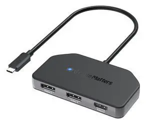 Cable Matters 4K@60Hz Triple Display USB C MST Hub (2X DisplayPort 1.4, 1x HDMI 2.0), with 100W Charging for Windows - Not Compatible with macOS