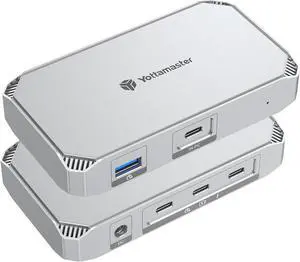 Yottamaster 40Gbps USB4 Dock, Aluminum 5-in-1 USB C USB4 Hub with Triple Display, 85W PD Charging for MacBook, Dual Monitor Single 8K or Dual 4K@60Hz, Compatible with USB4, Thunderbolt 4/3 [YUB4]