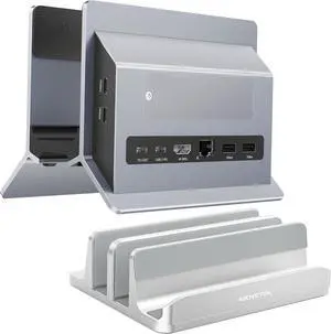 AboveTEK Vertical Laptop Stand & USB C Docking Station MacBook Docking Station with M.2 SSD Expansion AboveTEK Vertical Laptop Stand & USB C Docking Station MacBook Docking Station with M.2 SSD Expansion