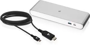 IOGEAR GTD733KIT Thunderbolt 3 Dual 4K Docking Station with USB-C to HDMI Cable and 15W Charging/Power Pass-Through