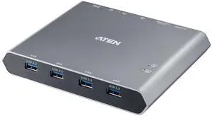 ATEN US3311 2-Port USB-C KVM Switch 2 PC 1 Monitor DisplayPort Out - 8K / 4K - 144hz 120Hz 60Hz 4-Port USB 3.2 DP 1.4 PD 3.0 for Windows PC and Mac