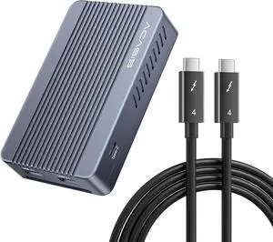 ACASIS Mac Mini Dock Dual Monitor with 40Gbps M.2 NVMe SSD Enclosure & [ Certified Thunderbolt 4 Cable 6.6ft