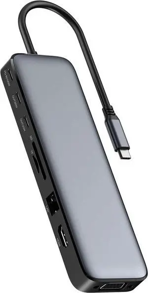 USB C Docking Station Dual Monitor,14 in 1 Hub Multiport Adapter with 4K HDMI,VGA,8 USB C/A Ports,100W PD Fast Charging,Audio&Mic,SD&TF Compatible with iPhone 16/Mac/Dell/Steam Deck/Surface Laptops