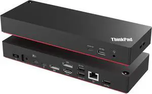 Thinkpad 40B00300 Thunderbolt 4 Universal Docking Station for Laptops, 4 External Displays, Power Charging up to 230W + ITSPWR Bundle Contains HDMI 4K Cable + DP Cable+ Cleaning Cloth