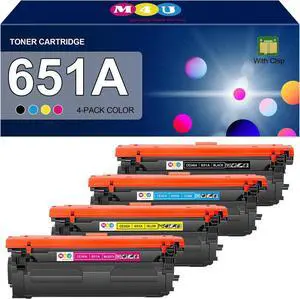 651A Toner Cartridges 4 Pack Compatible with 651A CE340A CE341A CE342A CE343A Toner Color Enterprise 700 MFP M775f M775z M775dn Printer Ink (Black, Cyan, Magenta, Yellow)