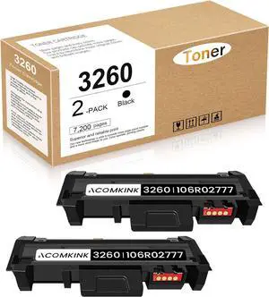 3260 106R02777 Toner Cartridge Replacement for Xerox Phaser 3260/3052 WorkCentre 3215/3225 Printer Ink 2 Pack, Black High Capacity