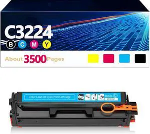 Ennovor MC3224 Toner Cartridge Black/Cyan/Magenta/Yellow C3210C0 C3210K0 C3210M0 C3210Y0 High Yield Toner Cartridges C3224 Replacement for Lexmark C3224 C3326 MC3224 MC3326 Printer,C-3500 Pages