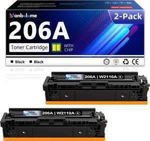 206A Black Toner Cartridges 2 Pack (Fast Delivery) : Replacement for HP 206A 206X for Color Laserjet Pro MFP M283fdw M283cdw M283fdn Pro M255dw M255nw M255dn Printer | W2110A W2110X Black Ink