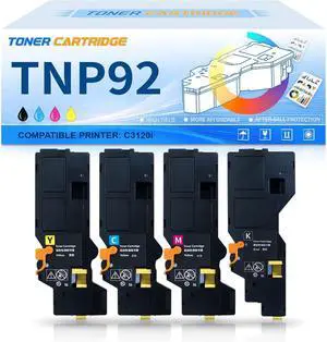 Ennovor TNP-92 TNP92 Toner Cartridge AE1Y130 AE1Y230 AE1Y330 AE1Y430 Compatible TNP92K TNP92C TNP92M TNP92Y Toner Replacement for Konica Minolta Bizhub C3120i Printer