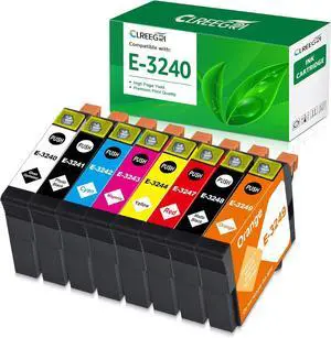 Remanufactured T324 Ink Cartridge Eps 324 T3240 T3241 T3242 T3243 T3244 T3247 T3248 T3249 Ink Pack Compatible with Eps SureColor P400 SC-P400 Printers (Set of 8)