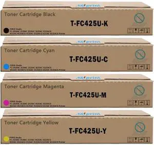 Ennovor T-FC425U High Capacity Toner Cartridge T-FC425U-K Y/M/C Replacement for Toshiba T-FC425U Toner for E-Studio E Studio 2525AC 3025AC 3525AC 4525AC 5525AC 6525AC Series Printer