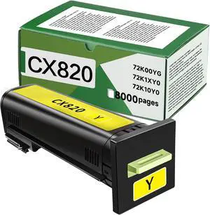 Ennovor CS820 CX820 CX825 CX860 8000 Pages High Yield Remanufactured Toner Cartridge Replacement for Lexmark 72K00YG 72K1XY0 72K10Y0 for Lexmark CX820 CX825 CX860 Printer