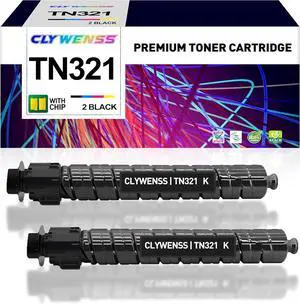 TN321 Black Toner Cartridge Replacement for Konica TN321K A33K130 for Minolta Bizhub C224e C364e C284e C224 C284 C364 C7822 C7828 Printer (Black, 2-Pack)