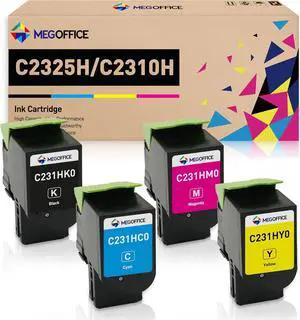 Ennovor Compatible Toner Cartridge for Lexmark C231H C2325H 3,000 Pages C231HK0 C231HC0 C231HM0 C231HY0 High Yield C231HY0 C2310K0 C2310C0 C2310M0 C2310Y0 for C2325 C2425 C2535 MC2325 MC2425 MC2535