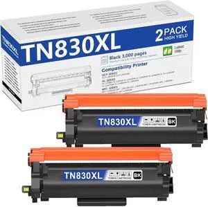 TN830XL Toner Cartridge 2 Pack Replacement for Brother TN830 TN-830 TN830 XL Toner to use with HL-L2405W HL-L2460DW DCP-L2640DW HL-L2480DW HL-L2400D MFC-L2820DW Printer (High Yield)