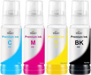 Ennovor MS.R PFI050 PFI-050 4PK Ink Refill Replacement for ImagePROGRAF TC-20 TC-20M Printer PFI-050 BK -Pigment Black Ink Tank PFI-050 CMYK(4 Pack)