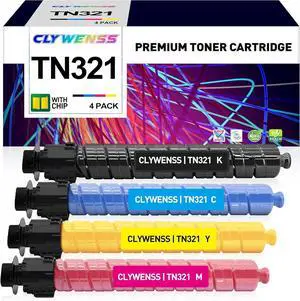 Ennovor Minolta TN321 Toner Cartridge Set Replacement for Konica TN321 TN-321 High Yield for Bizhub C224 C224e C284 C284e C364 C364e C7822 C7828 Printer (Black Cyan Yellow Magenta, 4-Pack)