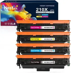 Ennovor 210X High Yield Toner Cartridge Replacement for HP 210X 210A 210 to Compatible with HP Color Laserjet Pro 4201dn, 4201dw, MFP 4301fdw,MFP 4301fdn, MFP 4301fdn, MFP 4301fdw (4PACK BK/Y/C/M)
