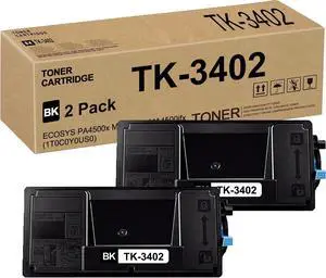 Ennovor TK-3402 TK3402 Toner Cartridge Compatible for Kyocera TK-3402 TK3402K 1T0C0Y0US0 for ECOSYS PA4500x MA4500ix MA4500ifx Printer Black 2 Pack 12,500 Pages