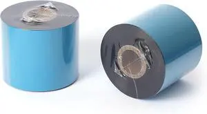 12 Rolls 2.52'' x 1476' Premium Resin Enhanced Wax Ribbon, 64mm x 450m Black Thermal Transfer Ribbon, Barcode Thermal Label Printer Ribbon, CSO-Ink Outside, 1'' Core for Zebra, TSC, GoDex, Citizen