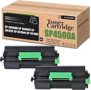 Ennovor SP4500A Toner Cartridge Replacement Compatible for Ricoh 407319 Use for SP 3600DN 3600SF 3610SF 4510dn 4510SF Printer (2-Pack Black)