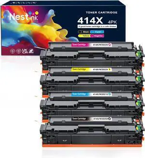 414X High Yield Toner Cartridges 4 Pack 414X 414A 414 Works with Color Pro MFP M479fdw M479fdn M454dw M454dn M479dw M455dn M479 M454, Enterprise M455dn M480f Printer W2020X W2021X W2022X W2023X