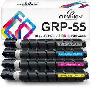 GPR-55 GPR55 Toner Cartridge Replacement for Canon GPR-55 imageRUNNER Advance iR-ADV C5535 C5535i C5540 C5540i C5550 C5550i C5560 C5560i Printer Ink (Black Cyan Magenta Yellow, 4-Pack)