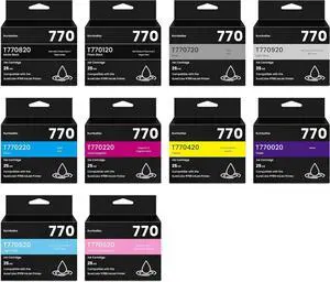 Remanufactured T770 770 Ink Cartridges P700 Ink Cartridge 10-Colors T770020 T770120 T770220 T770320 T770420 T770520 T770620 T770720 T770820 T770920 Replacement for SureColor P700 SC-P700 Printer Ink