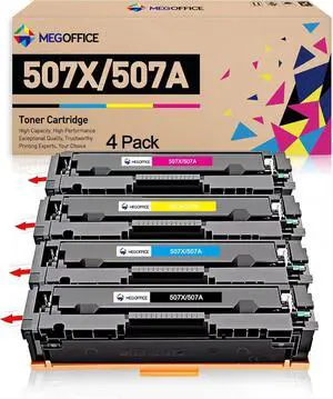 Ennovor Compatible Toner Cartridge Replacement for HP 507X High Yield CE400X CE401A CE402A CE403A 507A C400A for HP Enterprise M551 M551n M551dn M551xh M570dn M570dw M575f (4-Pack, BCMY)