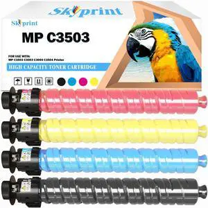 Ennovor MPC3003 MPC3503 MPC3004 MPC3504 Toner Cartridge Black Cyan Yellow Magenta Replacement for Ricoh MP C3503 C3003 C3004 C3504 Printer Cartridge.(4-Pack 841813 841814 841815 841816)