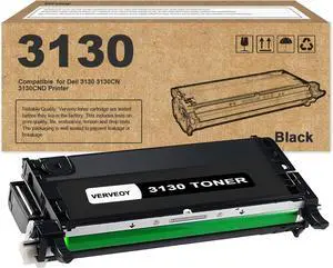 Ennovor 3130 Black HIgh Yield Toner Cartridge 1-Pack Replacement for Dell 3130 330-1198 Black Toner Cartridge for 3130 3130CND 3130CN Printer (1-Pack, Black)
