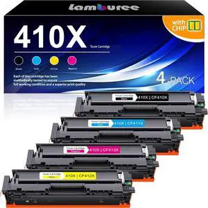Ennovor 410X Toner Cartridges 4 Pack High Yield Replacement for HP 410X 410A Color Pro M452dn M452dw M452nw MFP M477fdn M477fdw M477fnw Printer | CF410X CF411X CF412X CF413X