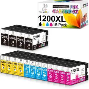 16-Pack Maxify 1200 Ink Cartridges, MS DEER Compatible Replacement for Canon 1200XL PGI1200 XL XL1200 for MB2720 MB2120 MB2020 MB2050 MB2320 MB 2720 2120 Printer (4 Black, 4 Cyan, 4 Magenta, 4 Yellow)