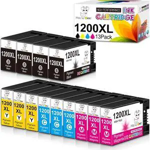 Maxify 1200 Ink Cartridges 13-Pack Miss Deer Compatible Replacement for Canon 1200XL PGI1200 XL for Maxify MB2720 MB2120 MB2020 MB2050 MB2320 MB 2720 2120 Printer (4 Black, 3 Cyan, 3 Magenta, 3 Yellow