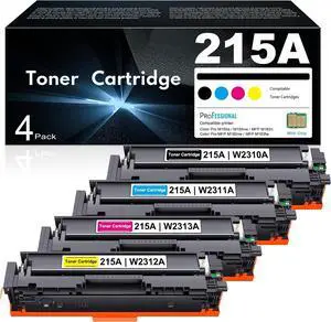 Ennovor 215A Toner Cartridge 4 Pack High Yield Replacement for HP 215A Toner Cartridges Color Pro M155a M155nw MFP M182n M182nw M183fw Printer | W2310A W2311A W2312A W2313A