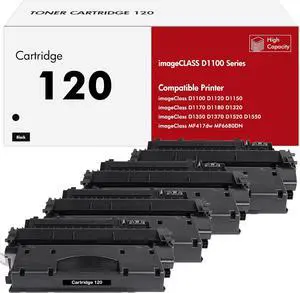 Ennovor 120 Toner Cartridge Black High Yield 4-Pack Compatible Replacement for Canon 120 CRG-120 CRG120 for imageCLASS D1550 D1520 D1120 D1150 D1170 D1180 D1100 D1320 D1350 D1370 Printer Ink