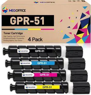 Remanufactured Toner Cartridge Replacement for Canon GPR-51 GPR51 8516B003AA 8517B003AA 8518B003AA 8519B003AA for Canon ImageRunner Advance C250 C250if C350 C350if (4 Pack,BCMY)