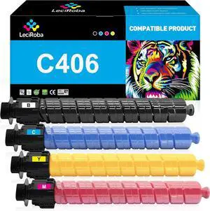 Ennovor LeciRoba MP C406 Toner Cartridge Replacement for Ricoh 842091 842092 842093 842094 Toner for Ricoh MP C307 MP C306 MP C406 MP C407 Printer (4 Packs)