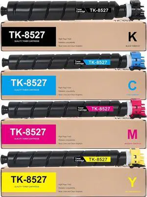 Ennovor TK8527 TK-8527 Toner Cartridge TK-8527K TK-8527C TK-8527M TK-8527Y Replacement for Kyocera TK-8527 for TASKalfa 3552ci 3553ci 4052ci 4053ci Printer (1BK 1C 1M 1Y)