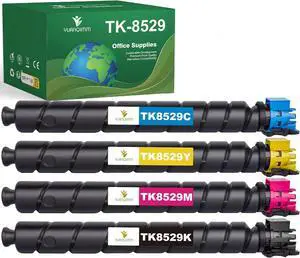 Ennovor TK-8527 TK-8529 Toner Cartridge Compatible Replacement for Kyocera TASKalfa CS3552ci CS3553ci CS4052ci CS4053ci Printer TK-8529K TK-8529C TK-8529M TK-8529Y (4-Pack,Black,Cyan,Magenta,Yellow)