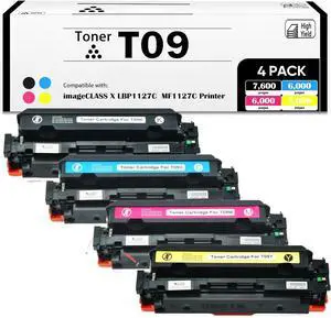 Ennovor T09 Toner Cartridge High Capacity T09L Toner Cartridge 3020C005AA 3019C005AA 3018C005AA 3017C005AA Compatible with Canon imageCLASS X LBP1127C,imageCLASS X MF1127C Printers(4-Pack)
