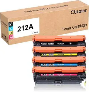 Ennovor 212A W2120A W2121A W2122A W2123A (with Upgrade Chip) Remanufactured Toner Cartridge Replacement for HP M554 M555 M578 Printer