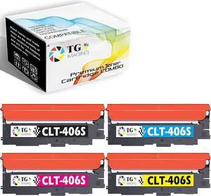 TG Imaging Compatible Replacement for Samsung CLT-406S Toner Cartridge CLT406S Color Set for CLX-3300 CLX-3305FN CLX-3305FW CLX-3305W SL-C460FW CLP-360 CLP-365 CLP-365W SL-C410W Printer (4 Pack,BCYM)
