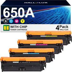 Ennovor 650A Toner Cartridges CE270A CE271A CE272A CE273A Replacement for HP 650A Toner Cartridges Compatible for HP Color Enterprise CP5525dn CP5525n CP5525xh M750dn M750n M750xh (4 Pack)