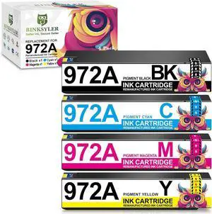 4-Pack 972a BK/C/M/Y Ink Cartridges Work for HP Widepage Pro MFP 477dw 577dw 377dw 352dw 452dw 552dw Printer 4-Pack 972a BK/C/M/Y Ink Cartridges Work for HP Widepage Pro MFP 477dw 577dw 377dw 352dw 452dw 552dw Printer
