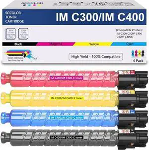 IM C300 IMC300 IM C400 IMC400 Toner Cartridge 842378 842379 842380 842381 Replacement for Ricoh IM C400 IM C400F IM C400SRF IM C300F IM C300SRF IM C300F IM C300SF IM C400F IM C400SF IM C401F IM C401SF