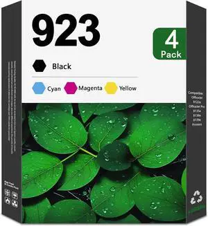 923 Ink Cartridge Combo Pack Compatible 923 Ink Replacement for HP 923 Ink use with OfficeJet 8122e OfficeJet Pro 8135e 8138e 8139e Printer (4-Pack, BK/C/M/Y)