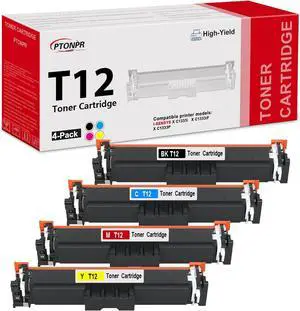 T12 High-Yield Toner Cartridge Set 4-Pack Replacement for Canon T12 Toner Cartridge for i-SENSYS X C1333, X C1333i, X C1333iF, X C1333P Printer.(Black/Cyan/Magenta/Yellow)