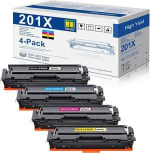 201X Toner Cartridge Replacement for HP 201X Toner Cartridges 4 Pack High Yield MFP M277dw Toner Cartridges Color Laserjet Pro M252dw M252n M277 M277c6 M274n Printer CF400X CF401X CF402X CF403X