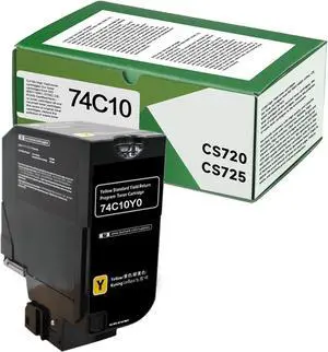 74C10Y0 Yellow Remanufactured 3000 Pages Toner Cartridge High Yield Replacement for Lexmark 74C10Y0 for CS725 CX725 CS720 CS720de CS720dte CS725de CS725dte CX725de CX725dte Printer(1Pack)